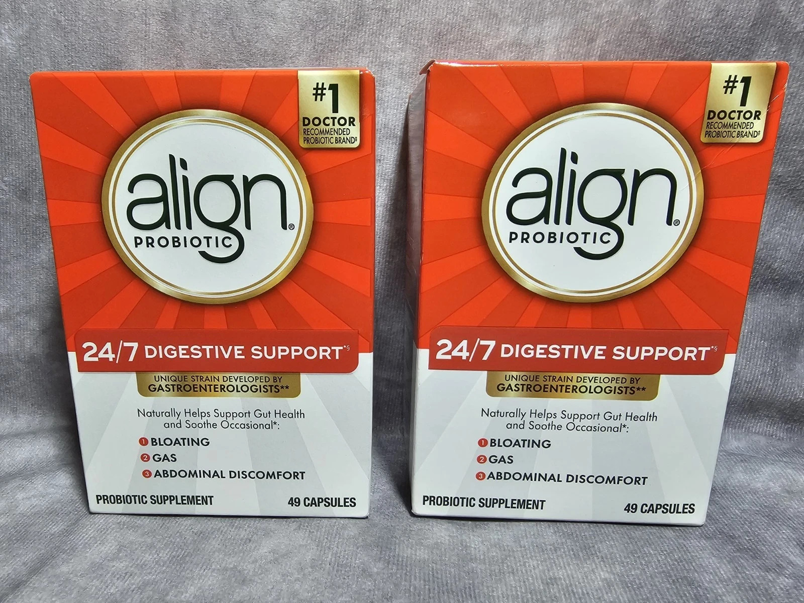 2x Align 24/7 Digestive Support Probiotic Supplement 49 Ct  Exp 08/ 2026