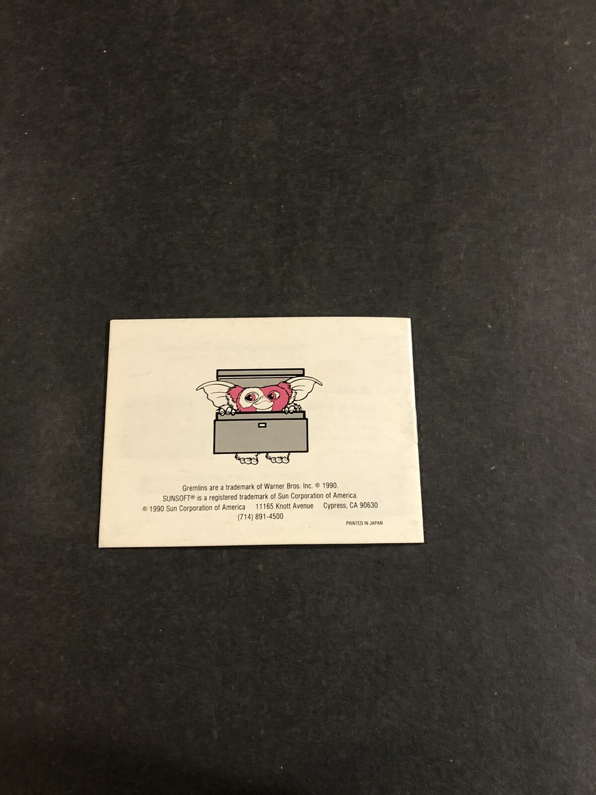 gremlins 2 The New Batch gameboy manual