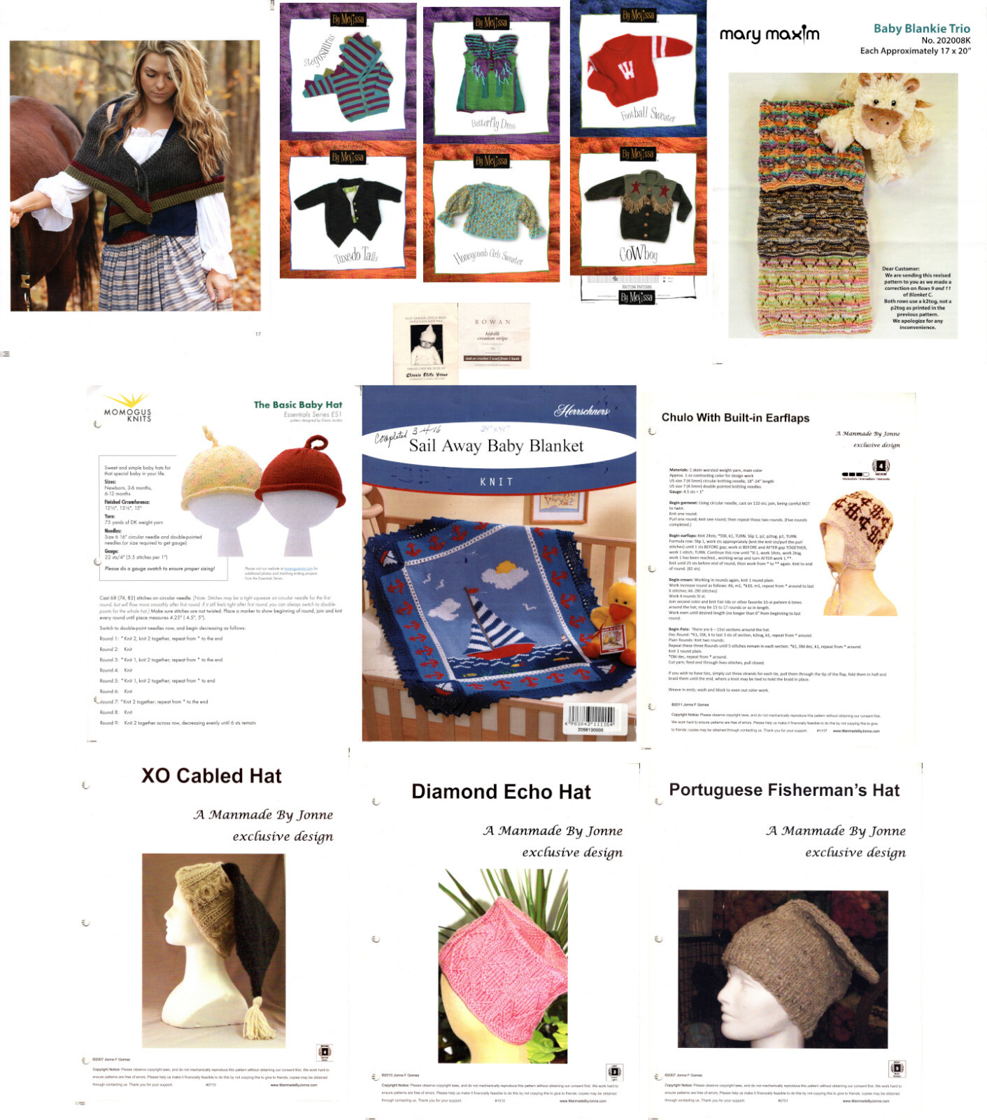 Lot of 20 Knitting Cards & Leaflets Clothing Bags Stuffies Decor