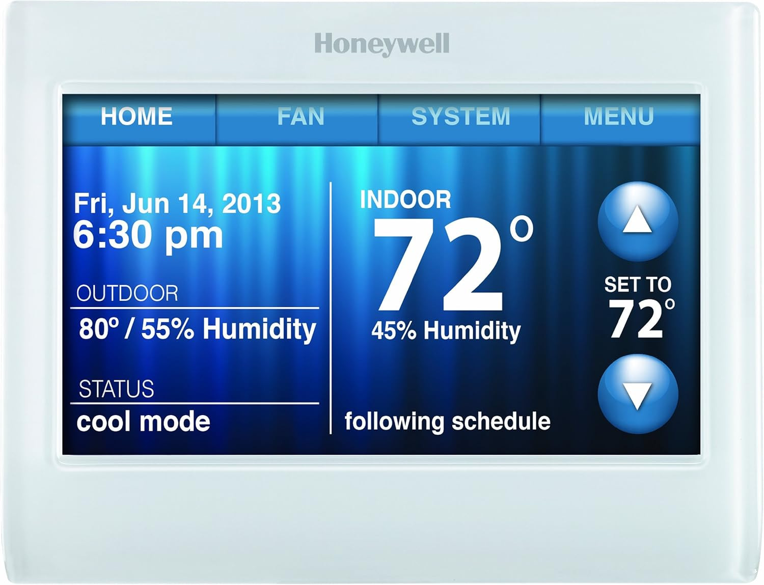 TH9320WF5003 Wi-Fi 9000 Color Touch Screen Programmable Thermostat, 3.5 X 4.5 In