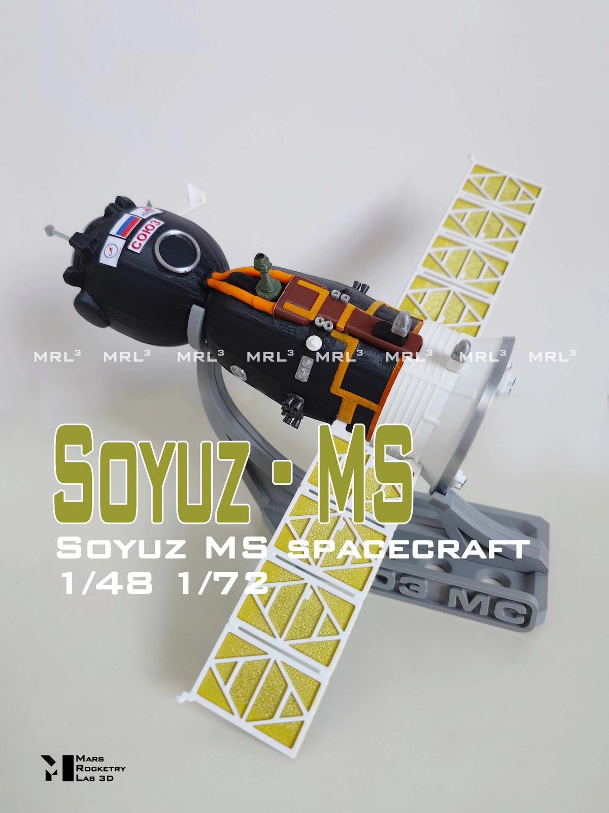 1:48 CCCP Soyuz Manned Spacecraft 3D Painted Model Set Full Printed Assembly Kit
