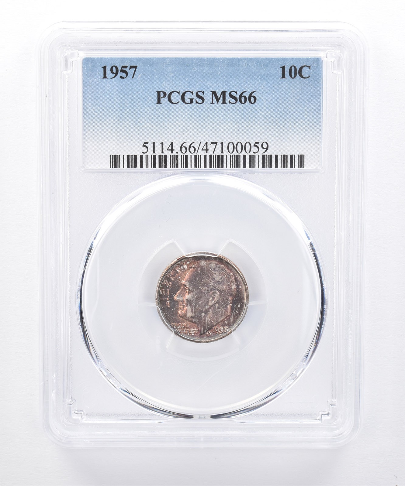 1957 Roosevelt Dime MS66 PCGS Beautiful Tone *8326