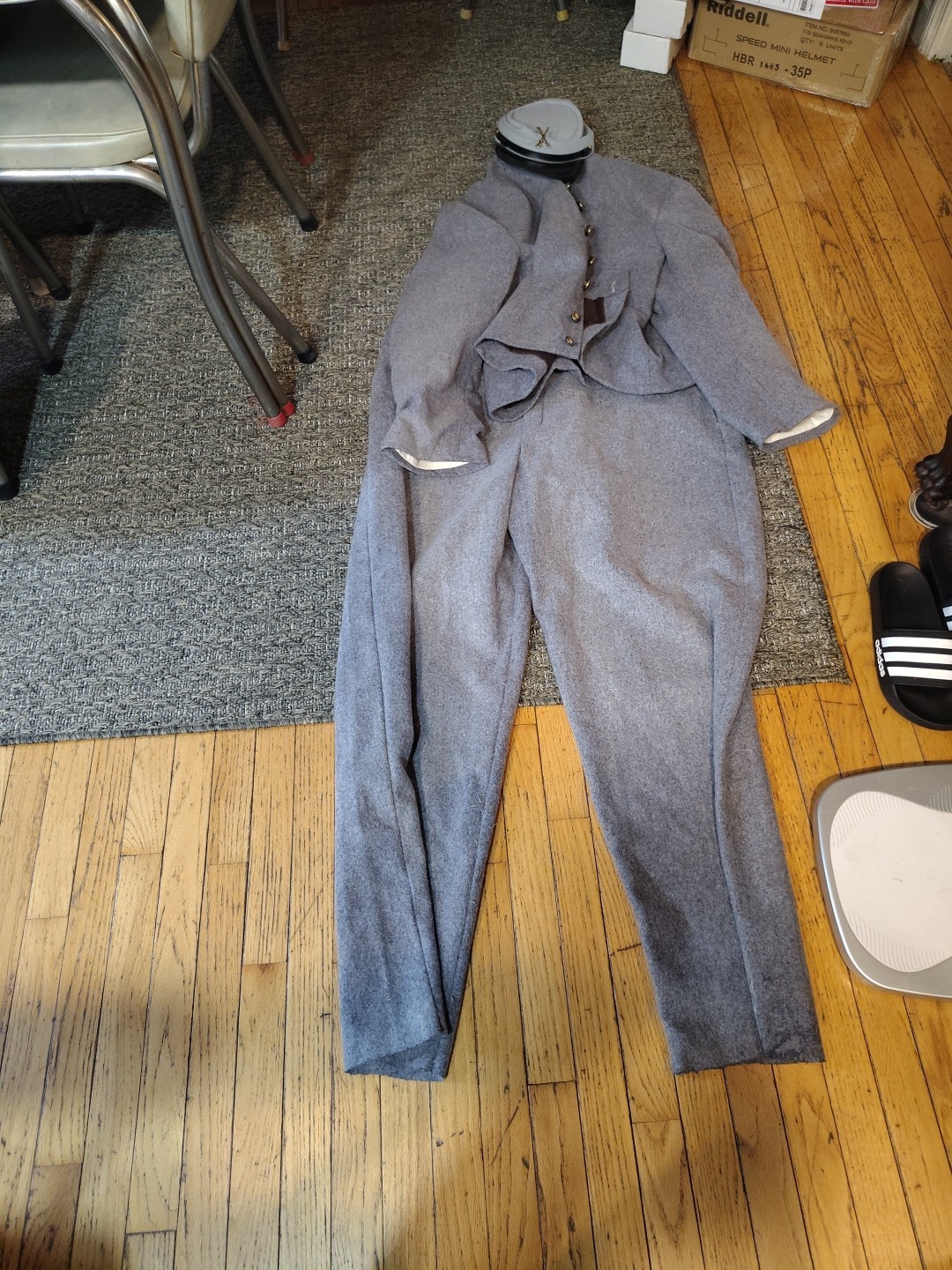Civil War Confederate reenactment Uniform Size 48 With Hat