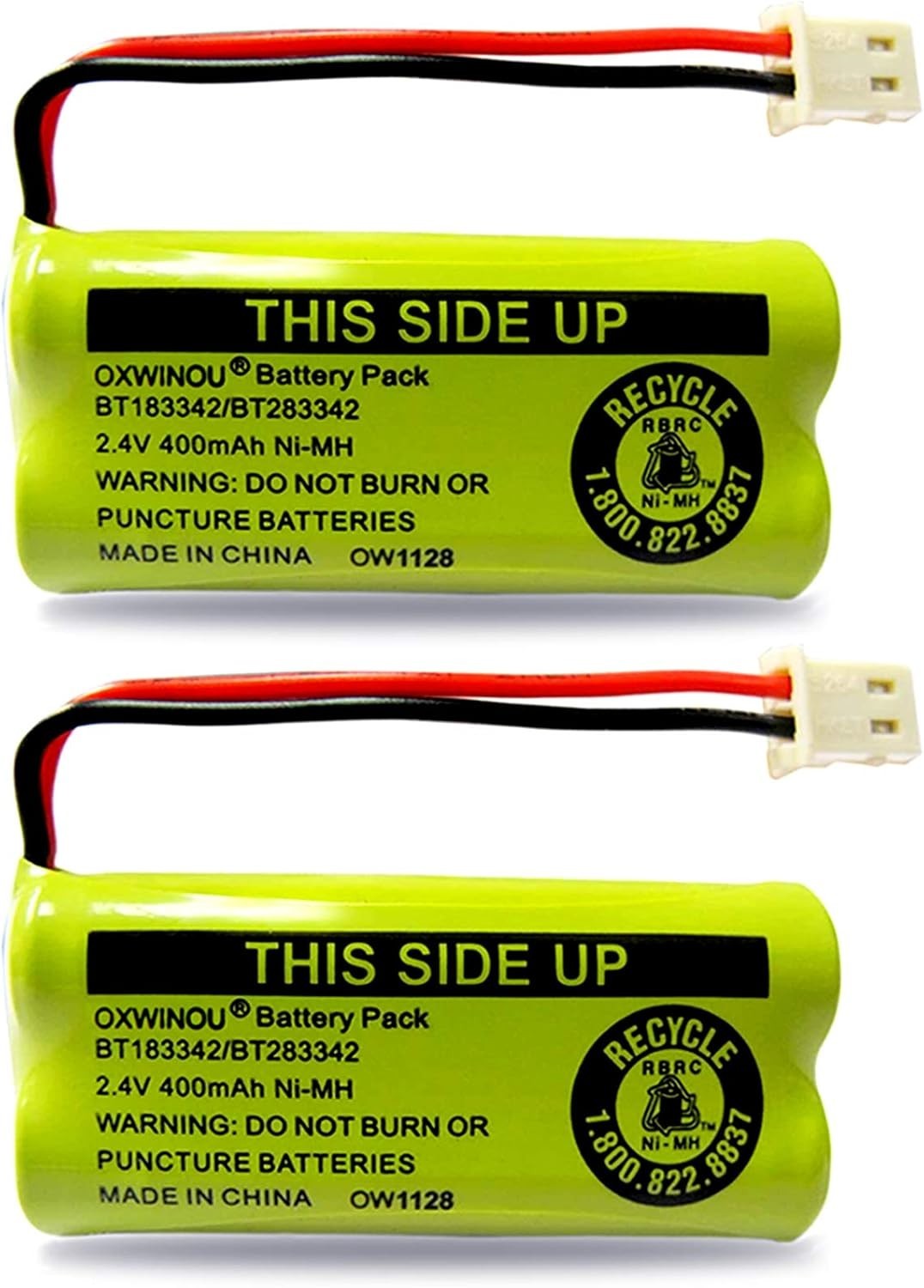 2-Pack 2.4V Rechargeable NiMH Batteries for Enhanced Cordless Phone Performance