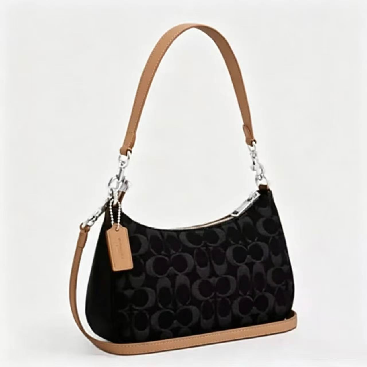 NWT Coach CAF82 Denim/Black Teri Shoulder Bag Signature Denim Outlet