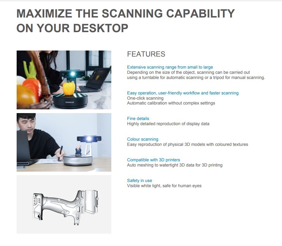 Color 3D Scanner EinScan-SP V2 EXScan Shining3D Edition Tripod For MAC & PC