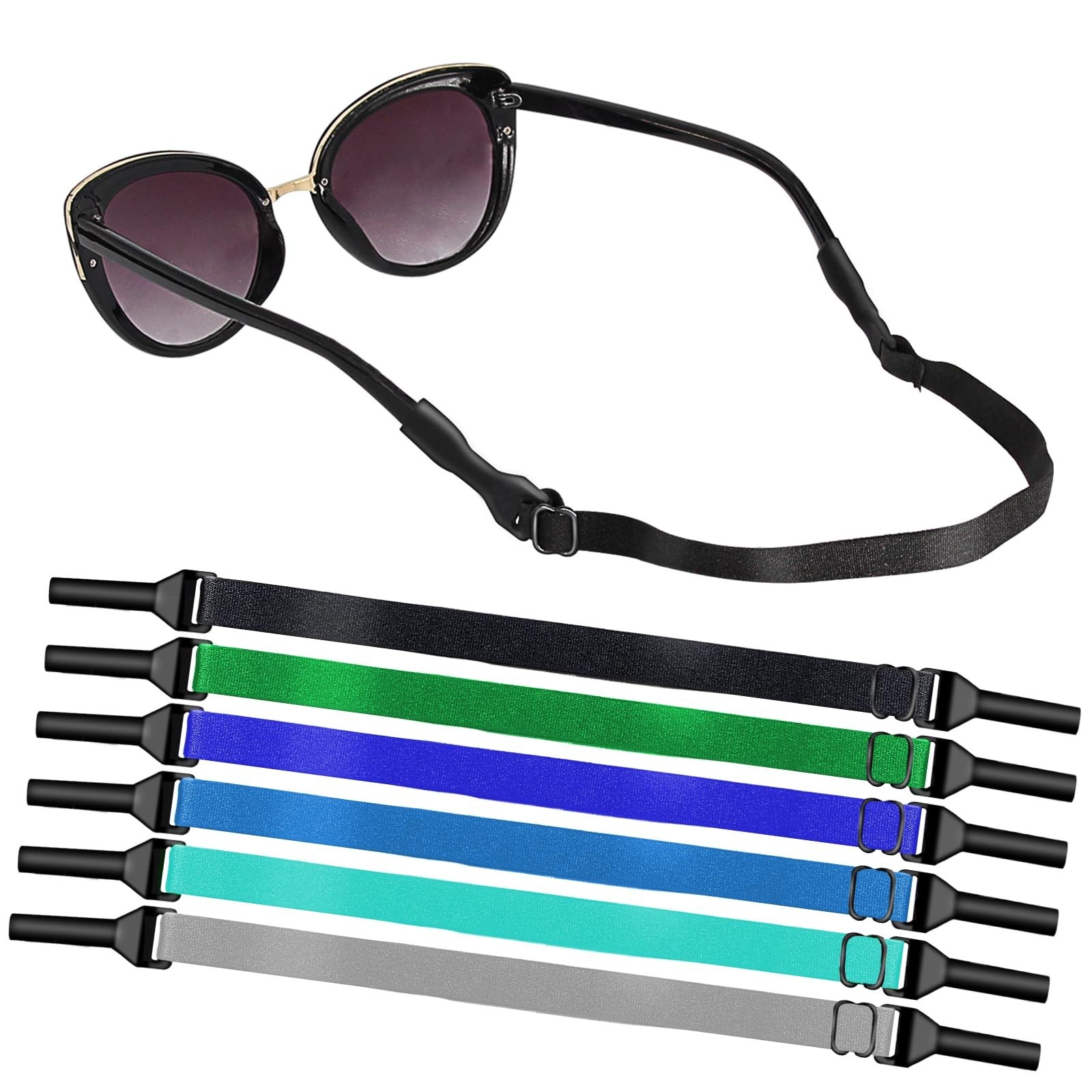SMARTTOP Adjustable Glasses Strap-6 Pack No Tail Eyeglass Straps Eyewear Reta...