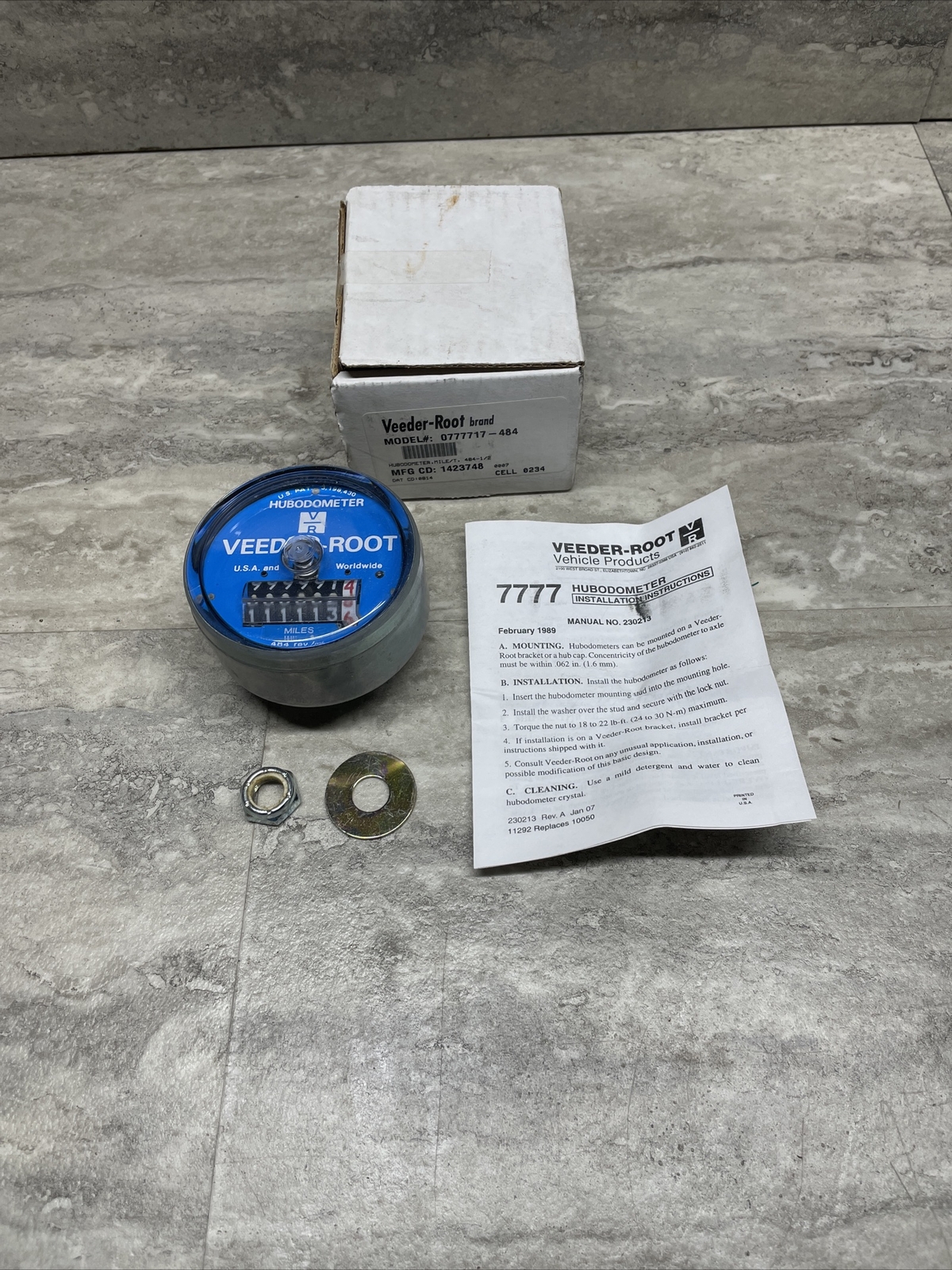Veeder Root 0777717-484 Model 7777 Hubodometer, 484 rev/mi, New