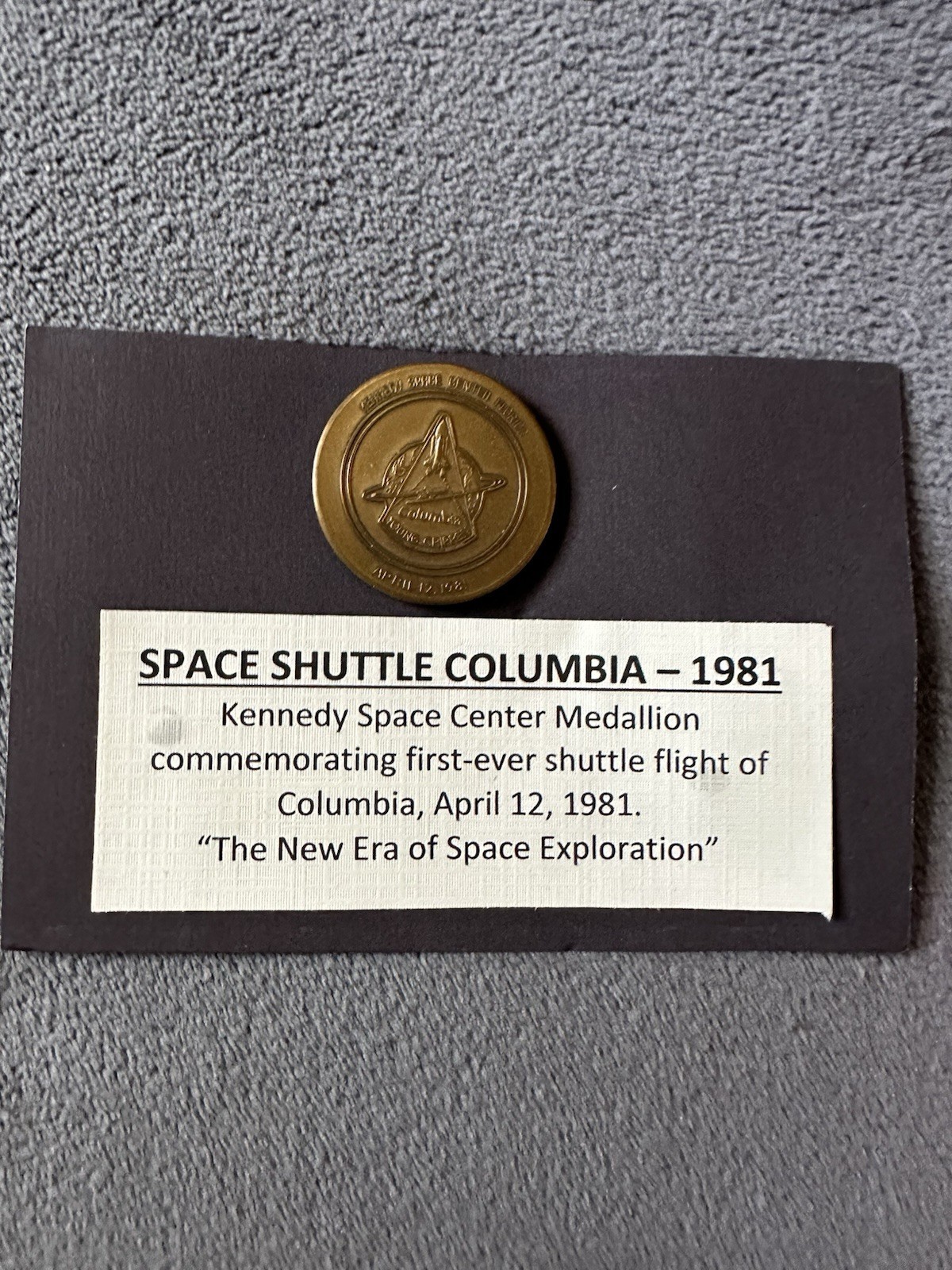 NASA-1981- Columbia Space Shuttle Medallion-The New Era Of Space Exploration🔥🔥