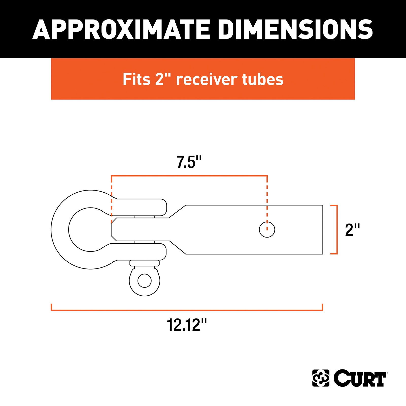 CURT D-Ring Shackle Mount 2in Shank - 45832