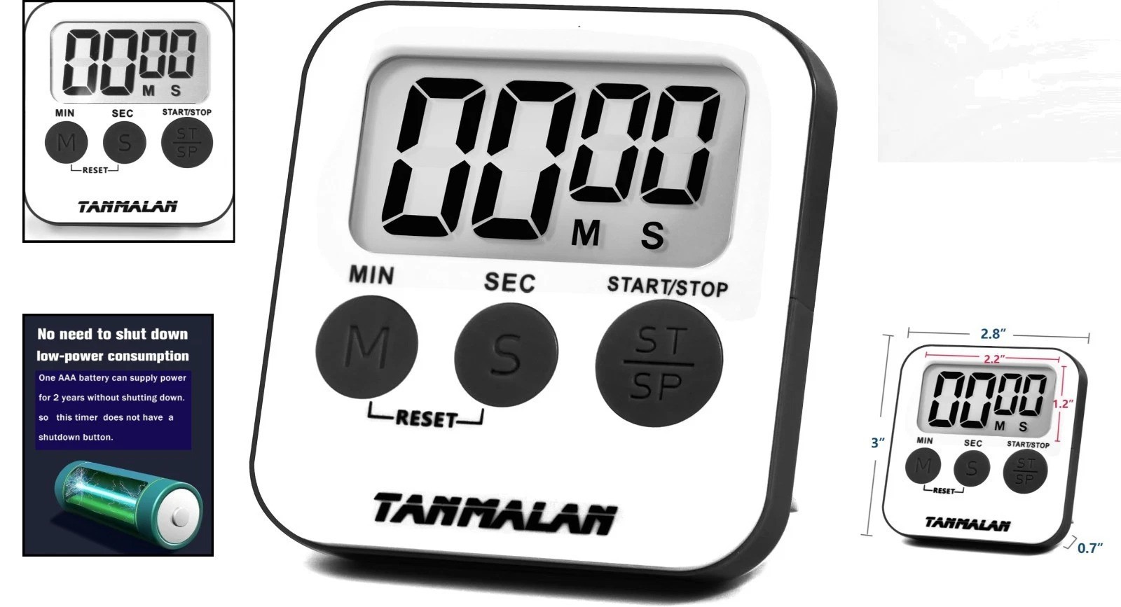 Easy-to-Use Countdown Kitchen Timer with Loud Alarm - Great for Kids & Teachers