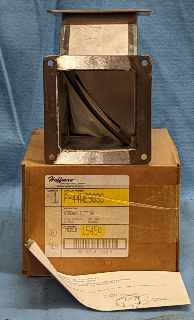 HOFFMAN ENCLOSURE TYPE 1 90° WIREWAY FITTING F-44WE90SS