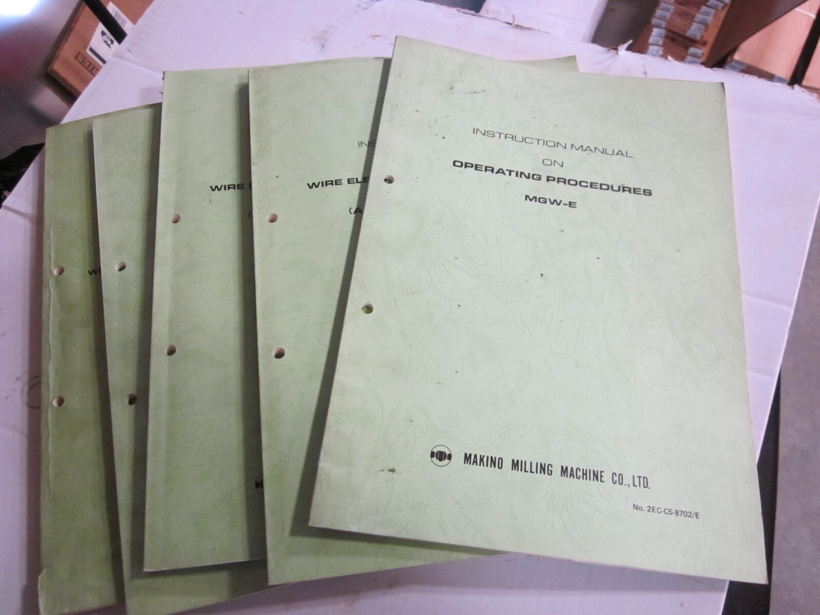 Lot of 4 Instruction Manuals for Makino MGW-E Wire Cut Electrical Discharge