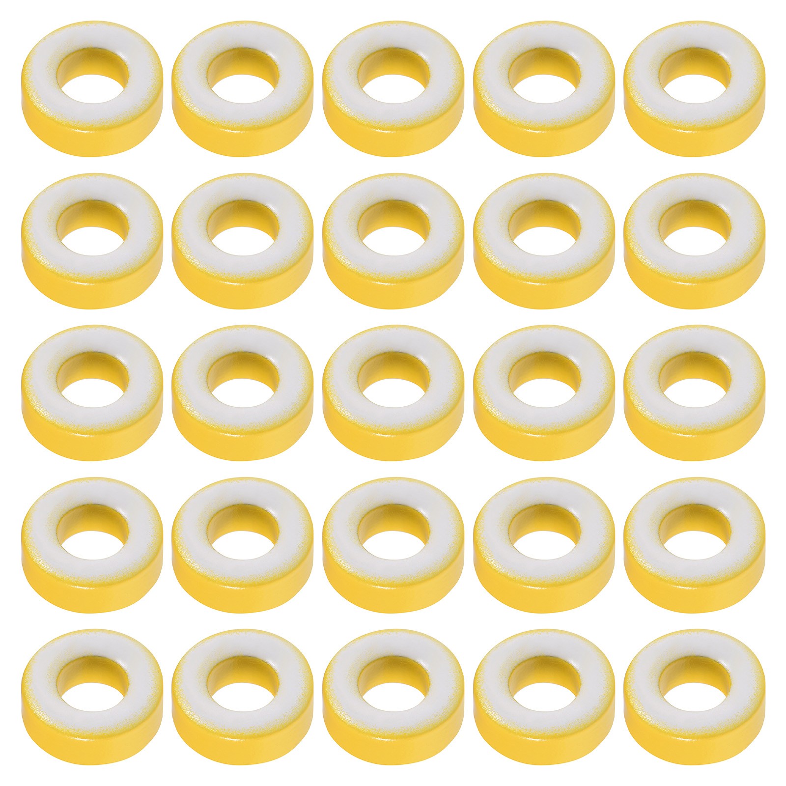 50Pcs Toroid Core,Ferrite Chokes Ring (Yellow White,57.7x35.4x14mm)