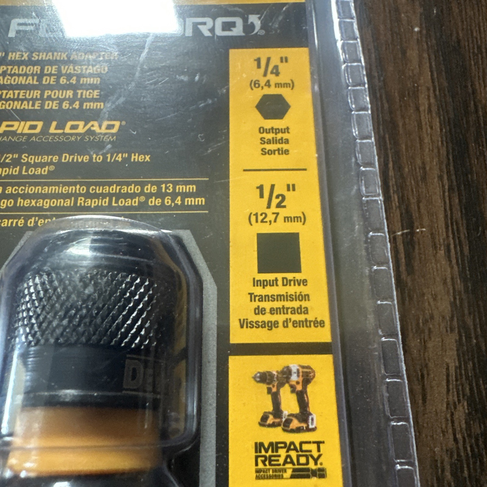 Impact Ready 1/2 Square To 1/4 In. Rapid Load Socket Adapter - DW2298