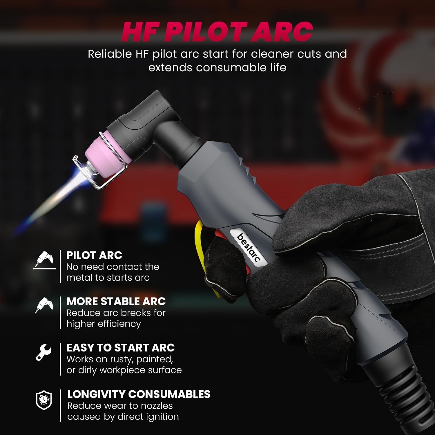 Plasma Cutter, [Pilot Arc][Large LED Display][Air Sensor] 60A Plasma Cutter M...