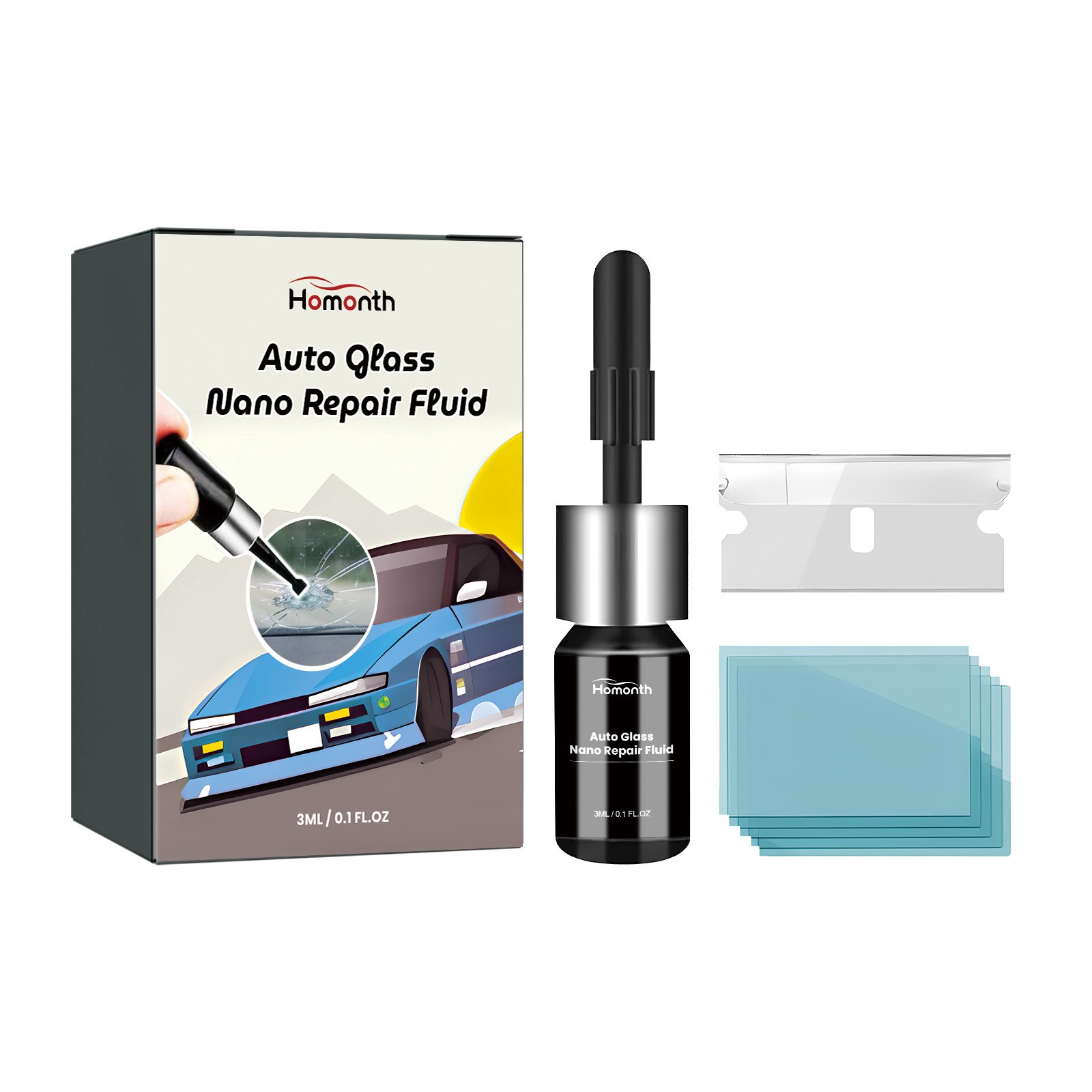 Auto Glass Nano Repair Fluid, Auto Windshield Cracks Quick Repair Adhesive Repai