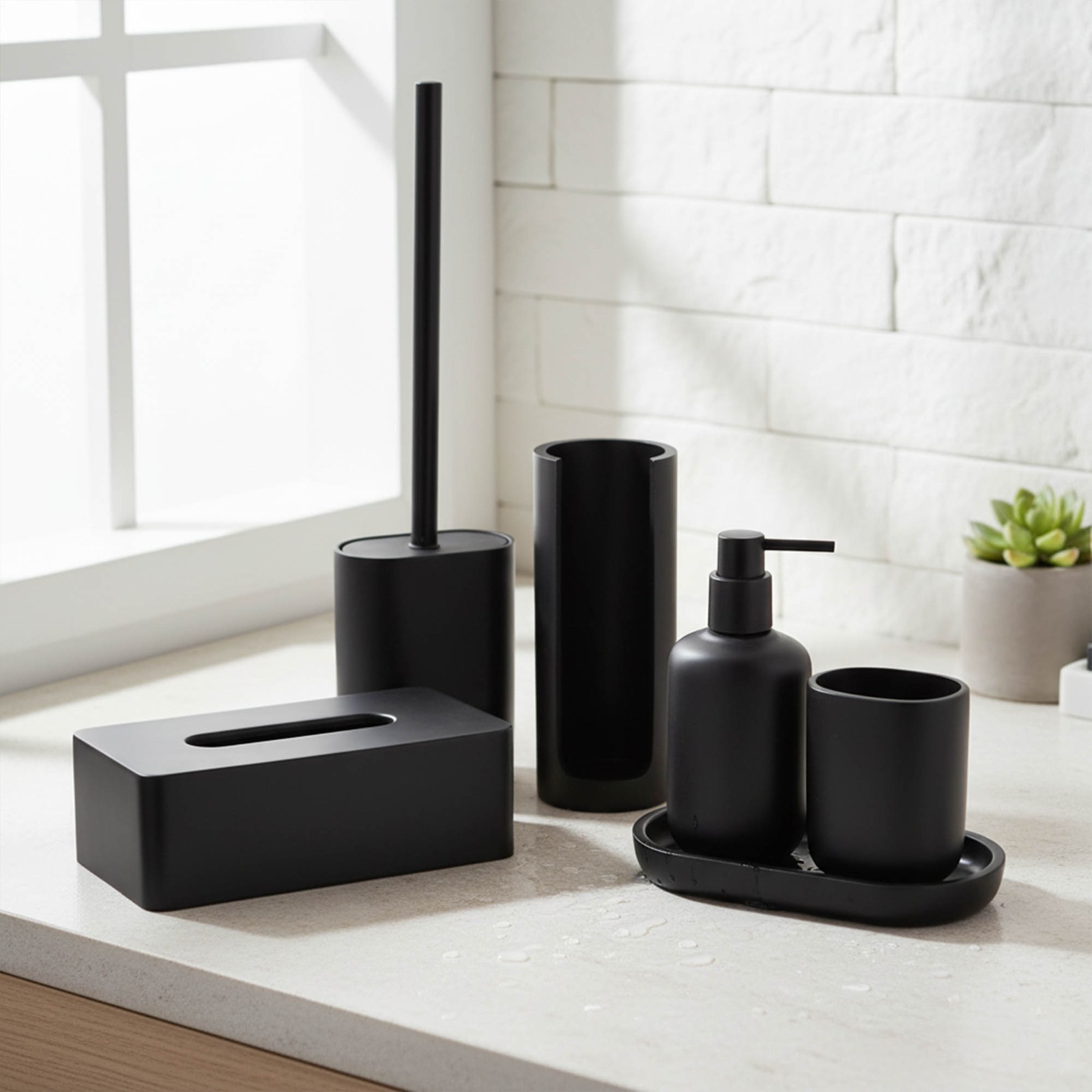 6-Piece Minimalist Bathroom Accessory Set