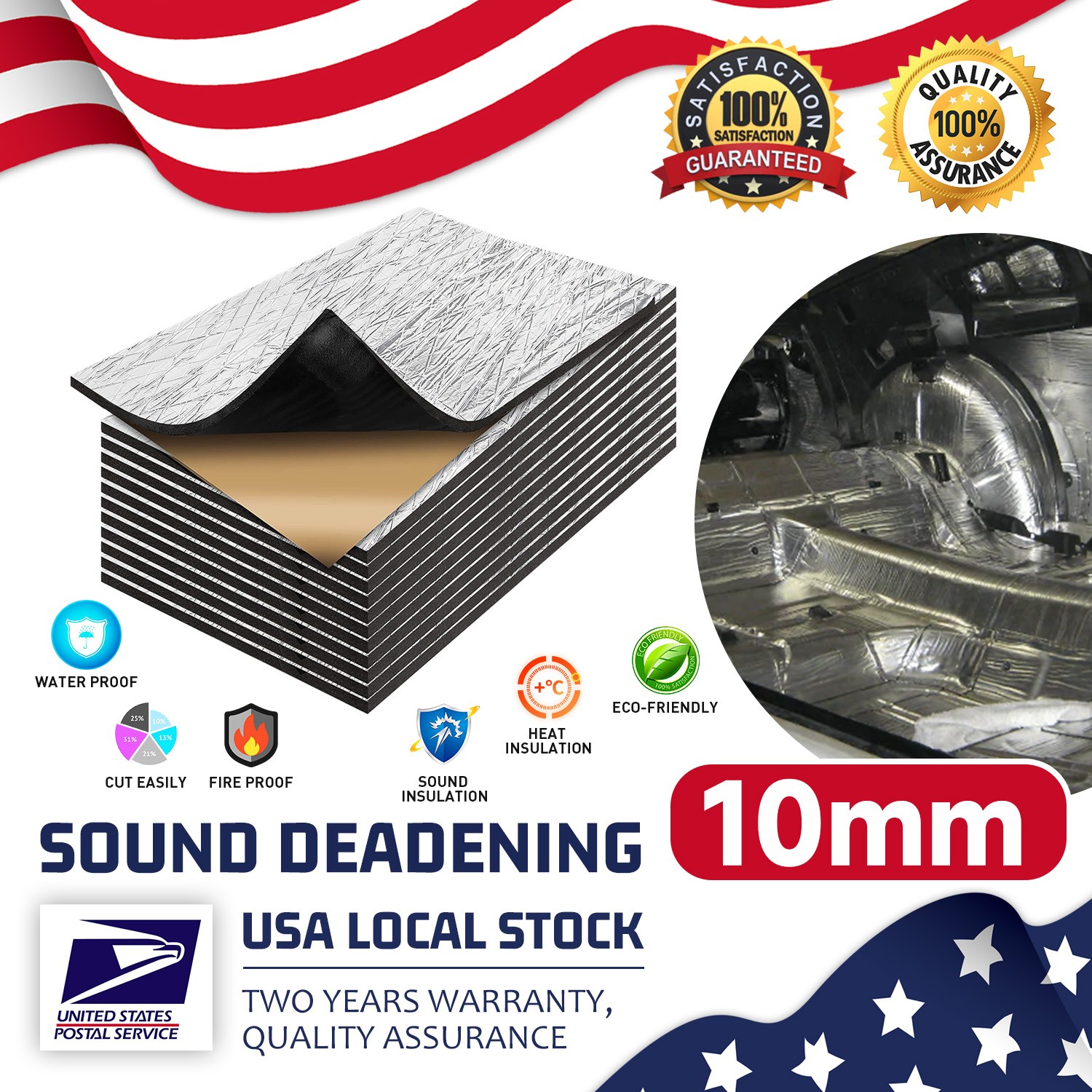 Universal Fireproof Sound Deadener shock absorption Mat For industrial park-NEW