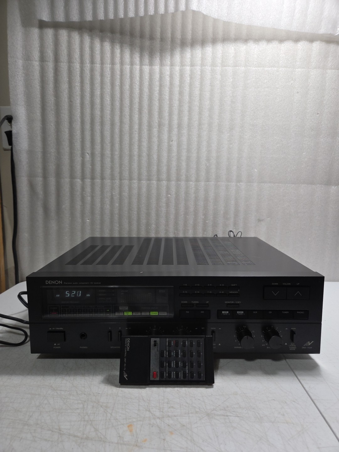 VTG Denon AV Receiver DRA-75VR Precision Audio Component Bundle OEM Remote
