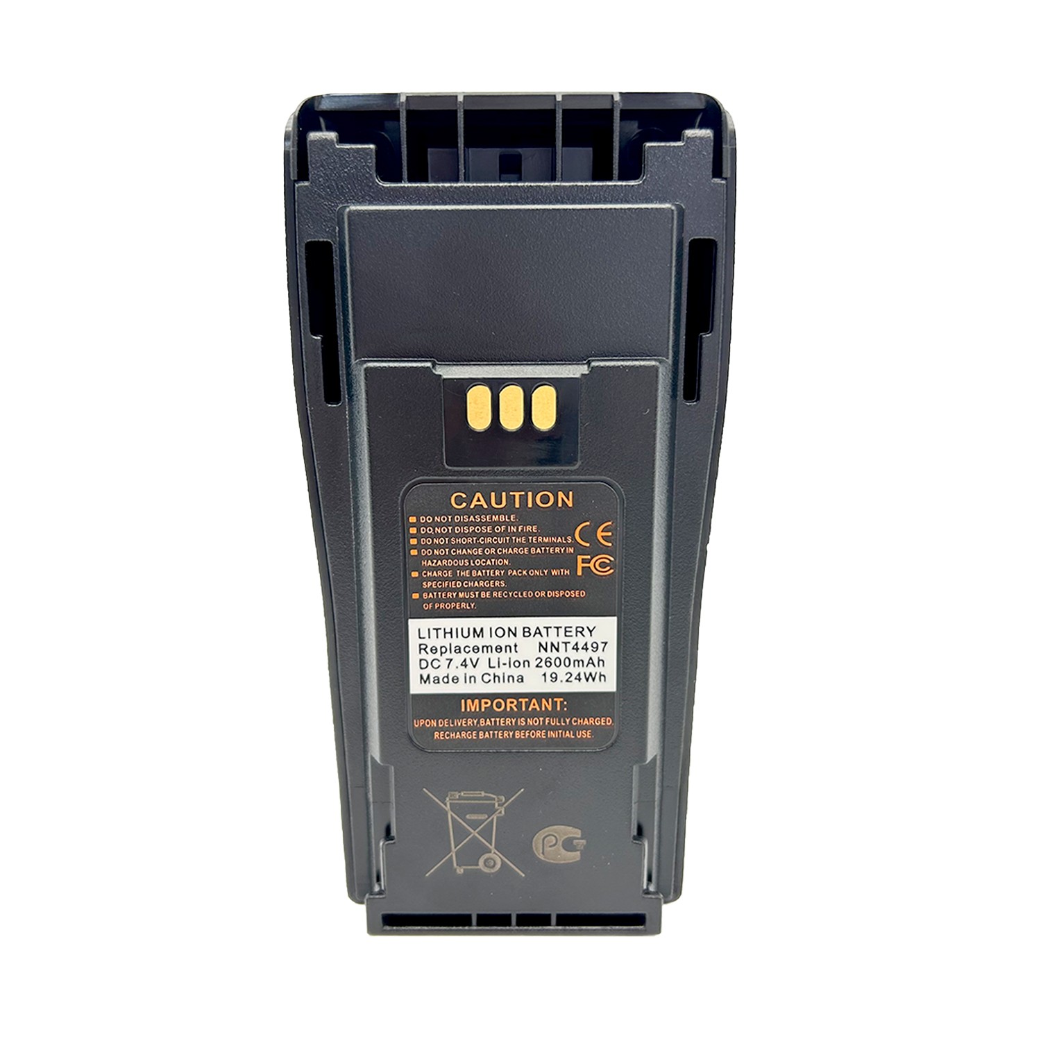 2600mAh Li-ion Battery Compatible with CP200 CP200XLS CP200D PR400 Radios W/Belt