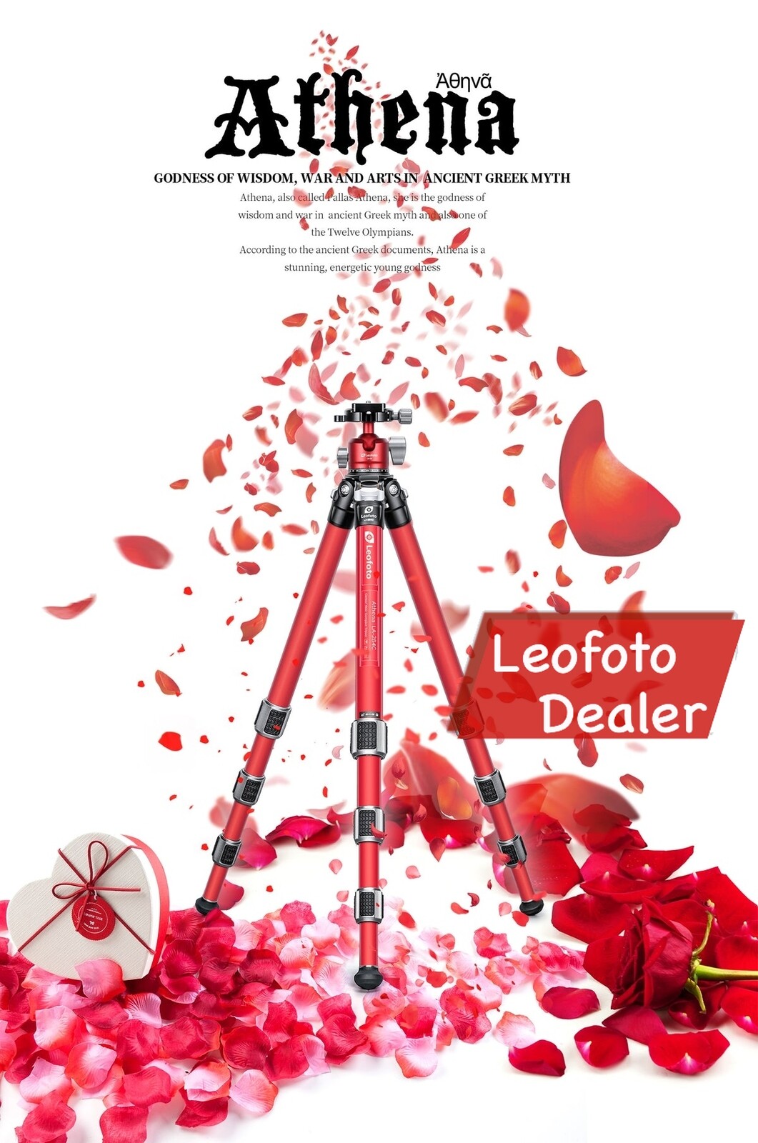 Leofoto LA-284C+LH-30 Full Red Athena Ocean Tripod w Ballhead | Anti-Corrosion