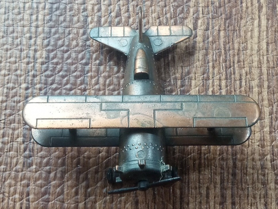 Vintage Miniature Bi-Plane Die Cast Pencil Sharpener