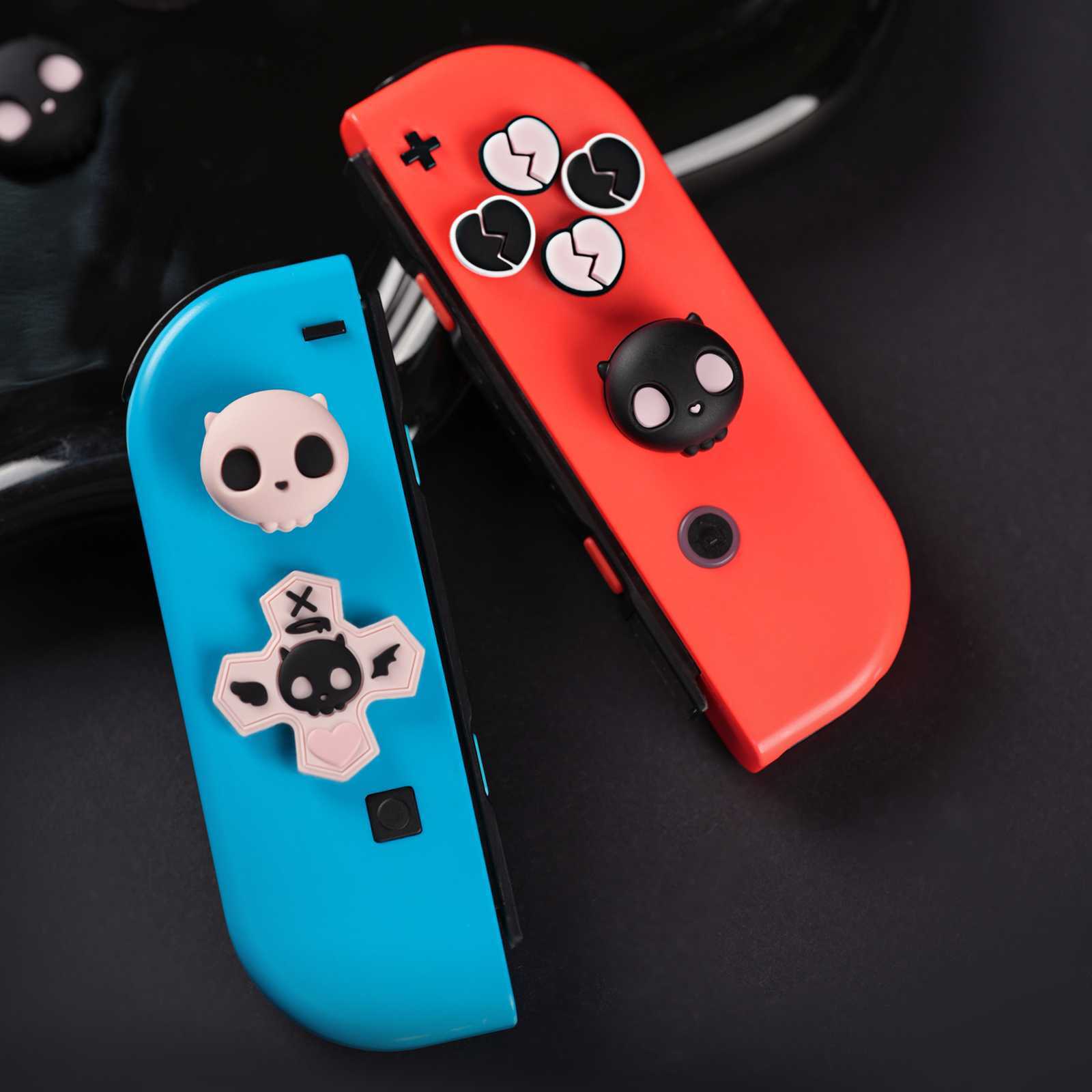 GeekShare ABXY Key Button Caps D-pad Cover for Nintendo Switch/SwitchOLED Skull