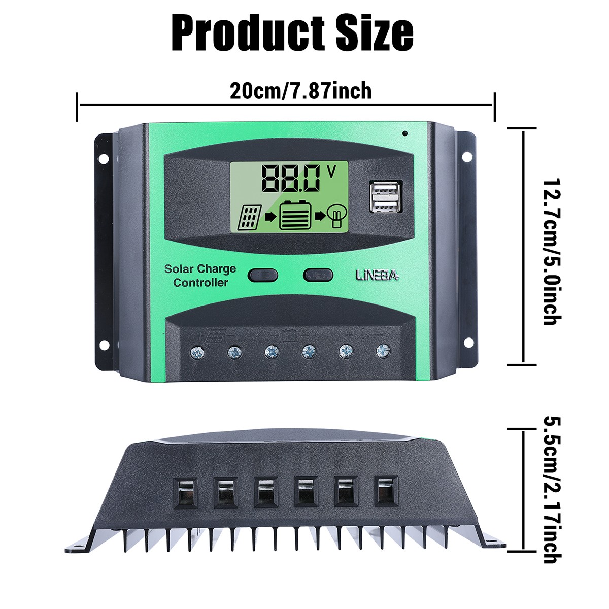 100A PWM Solar Panel Regulator Charge Controller Auto Focus Tracking 12V/24V/48V