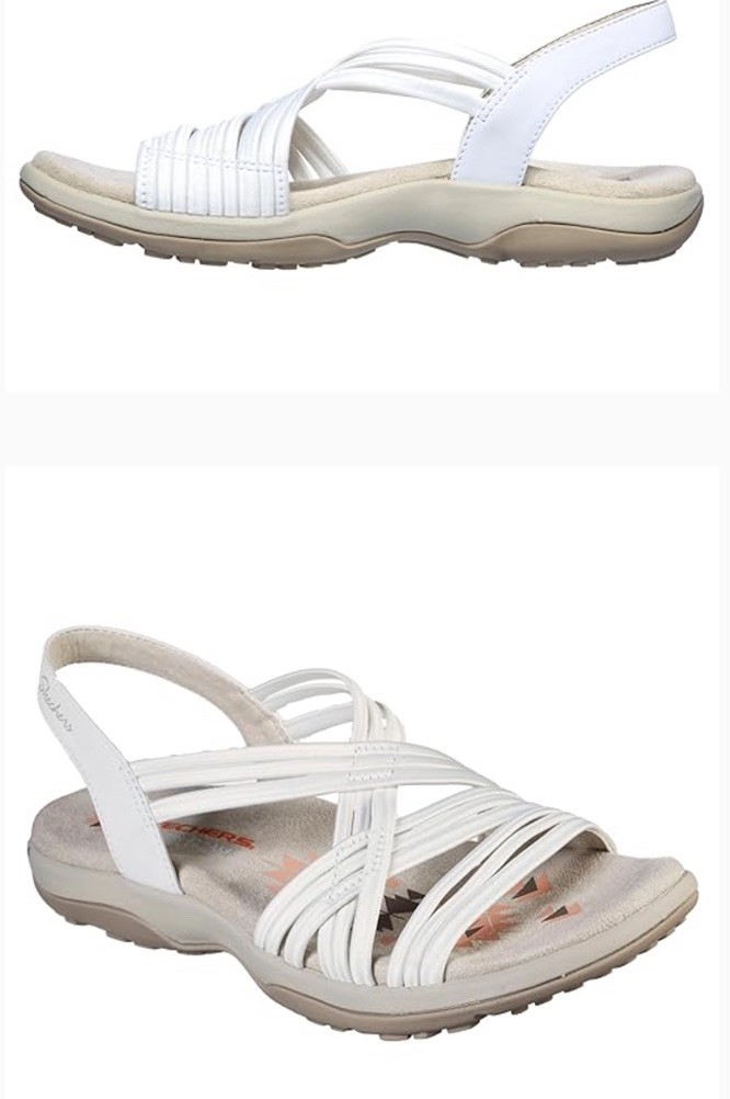 Skechers Women's Reggae Slim-Simply Stretch Sport Sandal White Size 11