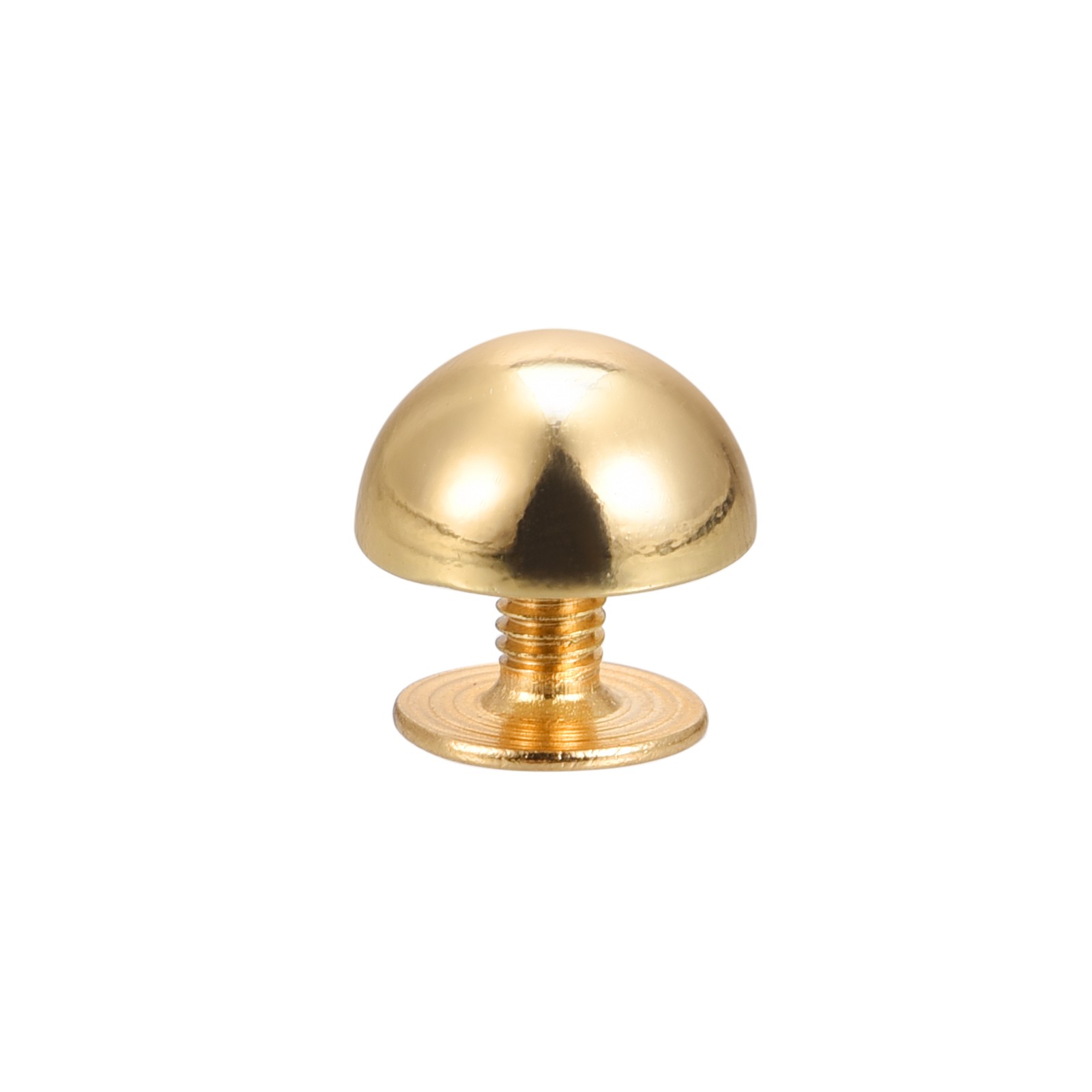10x6mm Screw Back Rivets Solid Round Head Leather Studs Gold Tone 10 Sets