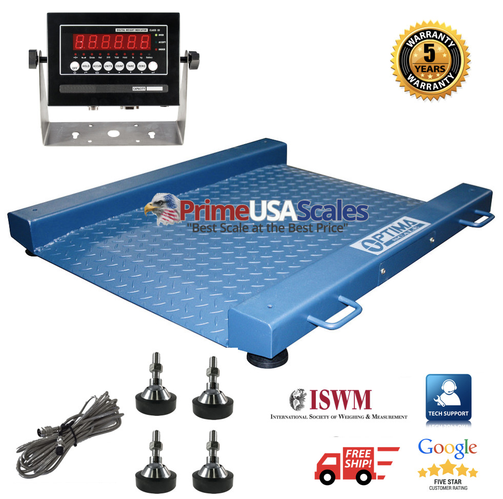 New NTEP (Legal for trade) Drum Floor Scale / Easy Ramp Access 2,500 lb x .5 lb
