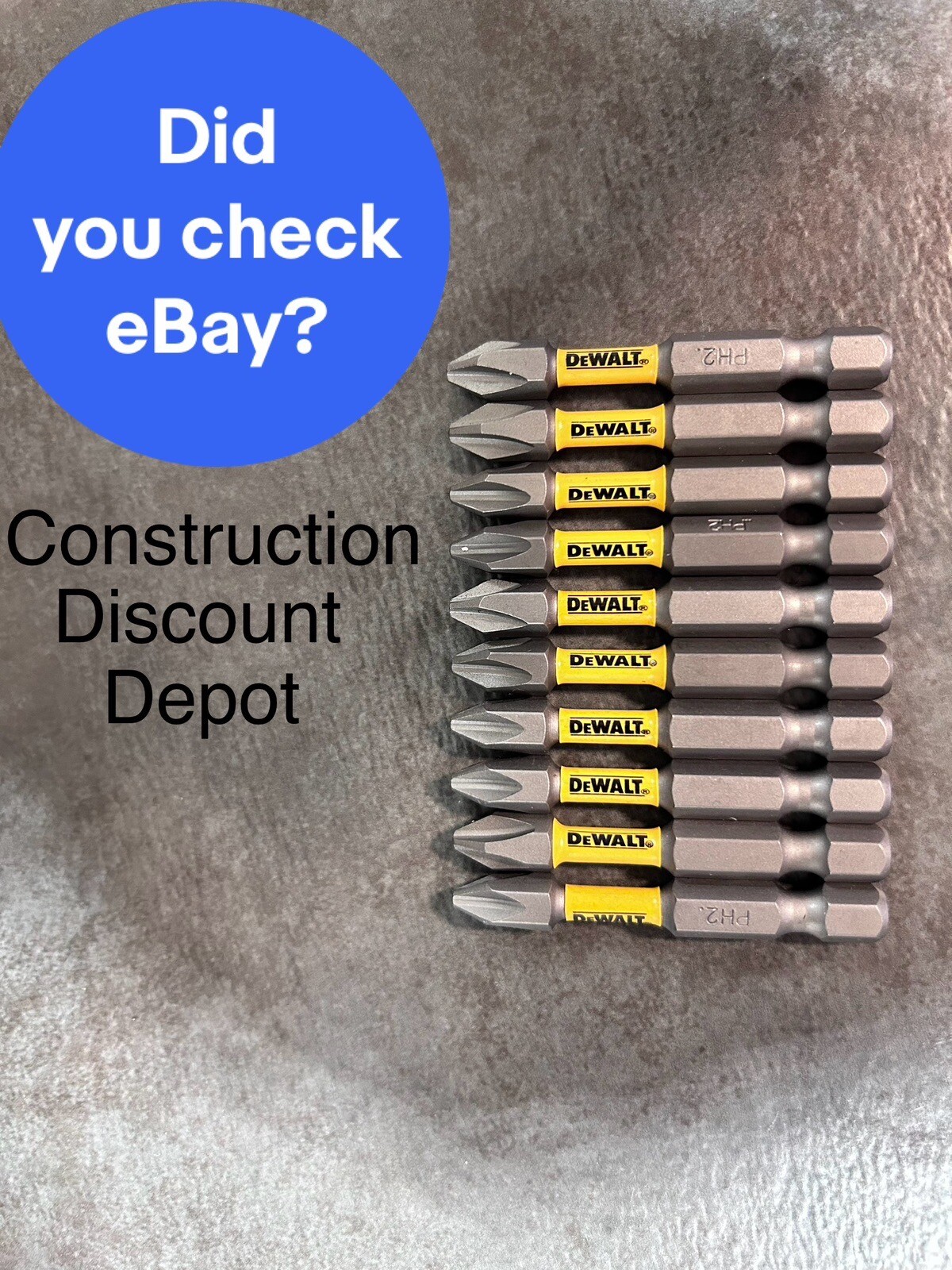 10 Pc DEWALT MAXFIT Drill Bit Set PH2 2in. IMPACT READY NEW