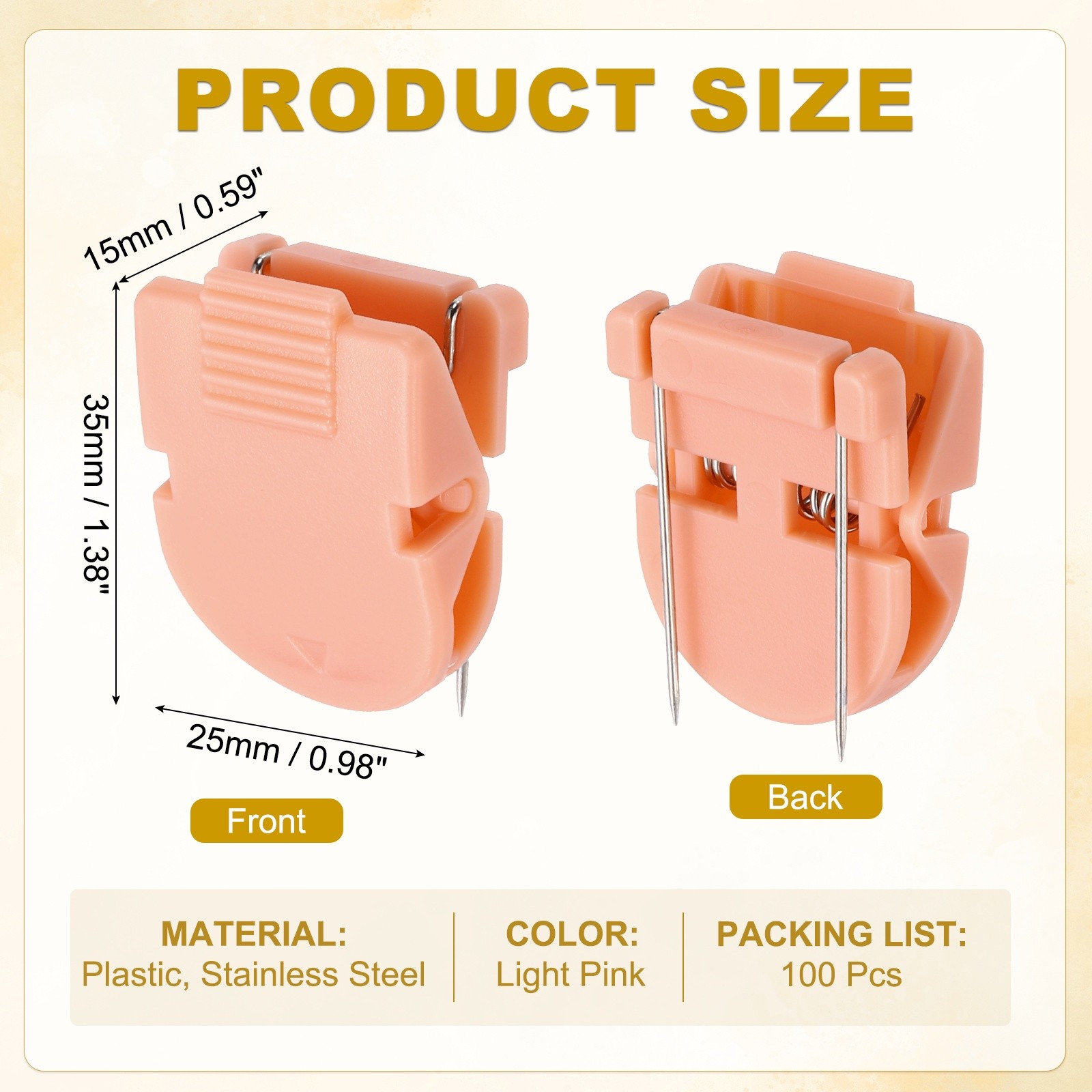 100Pcs Plastic Cubicle Clips for Hanging Documents, Light Pink