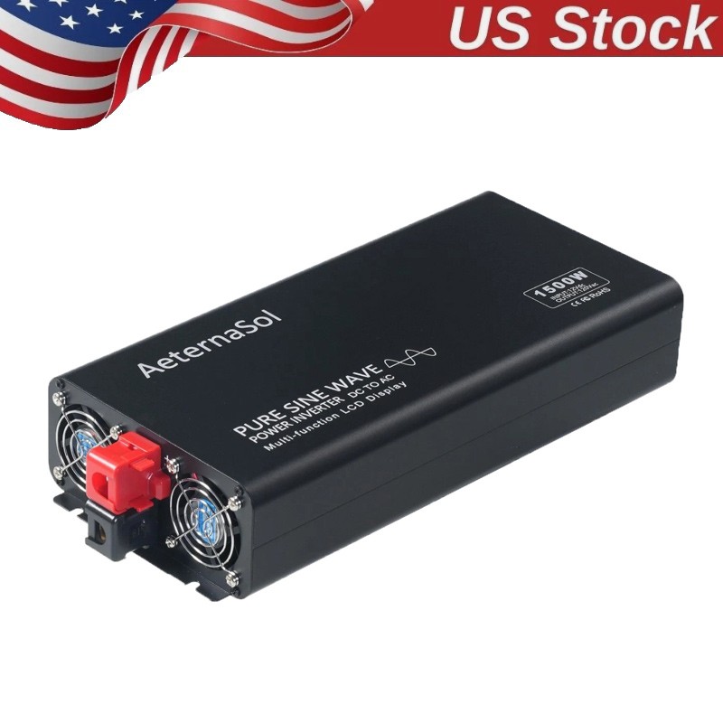 1500W 3000W Pure Sine Wave Power Inverter DC 12V to AC 110V 120V Solar Off Grid