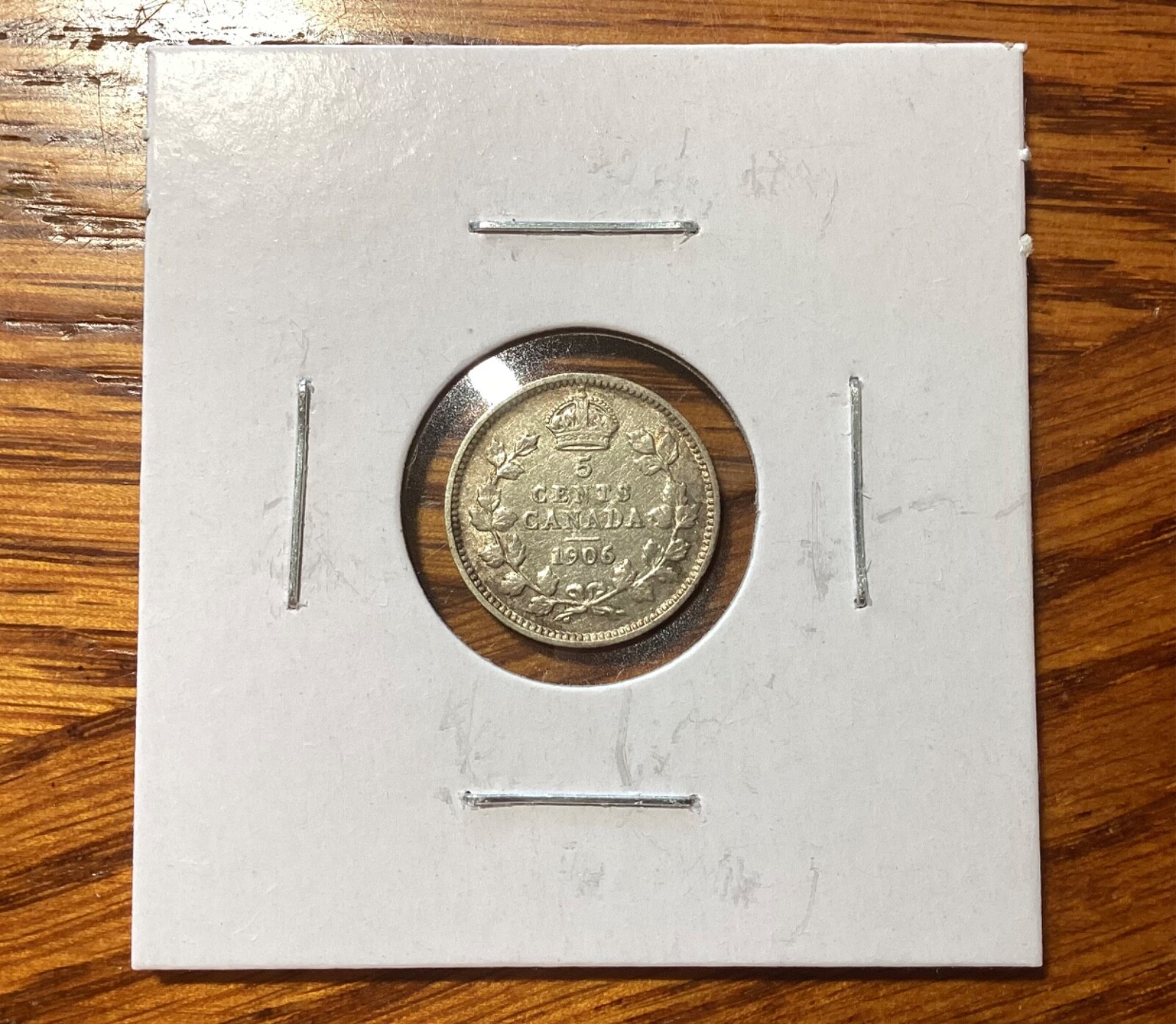 Canada 1906 Edward VII 5 Cents Silver Coin (AU about)