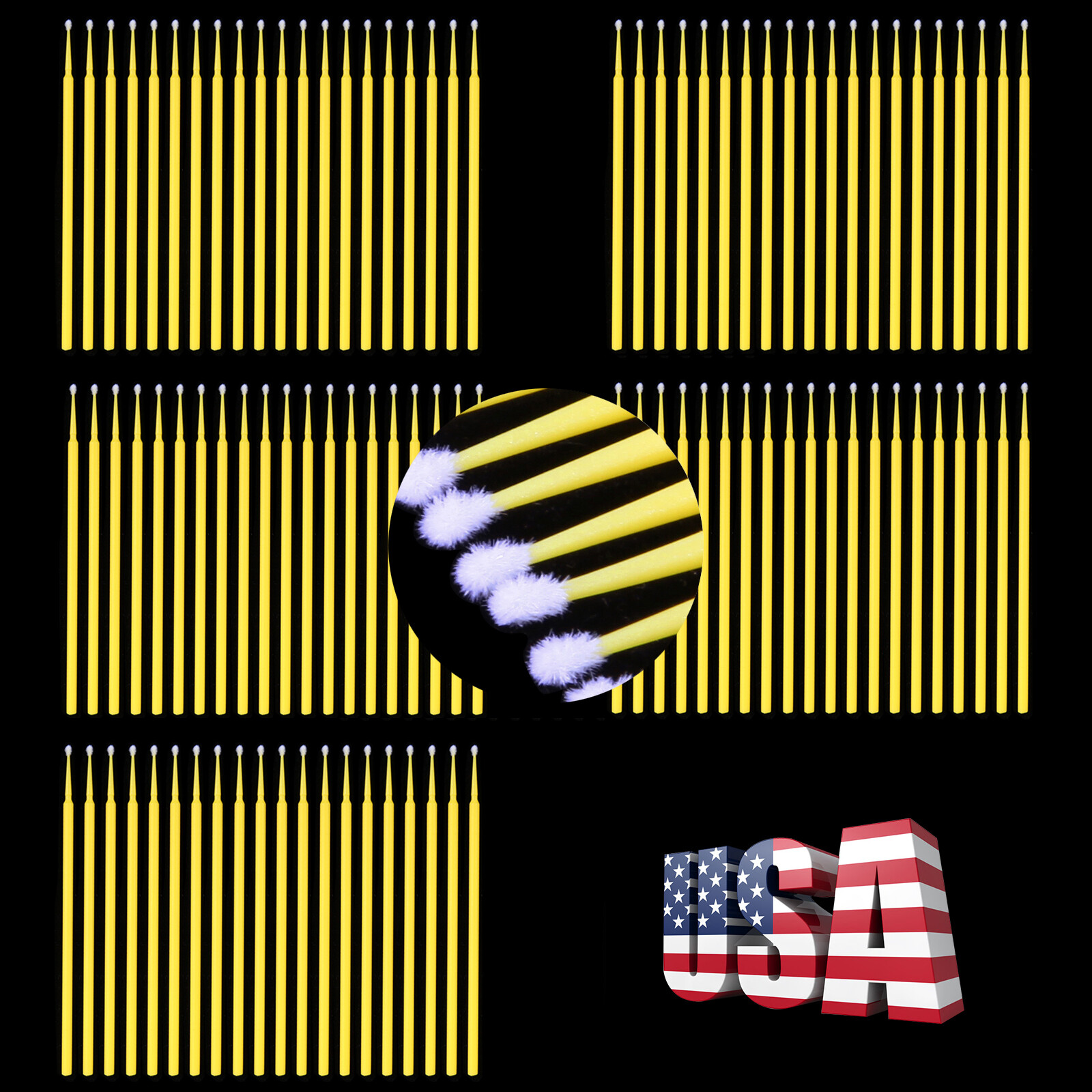 100*Dental Micro Brush Disposable Materials Tooth Applicator Eyelash Medium sl