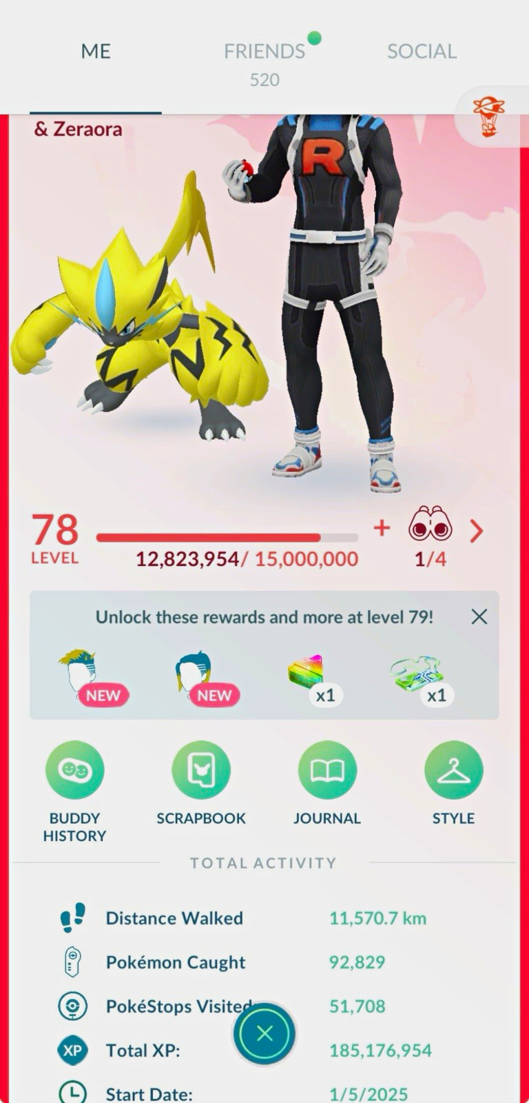 Pokémon GO Level 78 Game Account