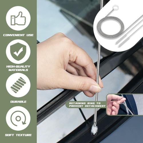 Long Wire Brush, 155CM Stainless Steel Pipe Cleaners Brush, Flexible Auto