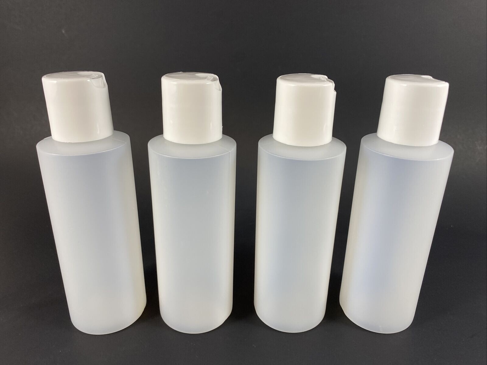 4-oz Plastic Squeeze Bottle (Qty 4) w/White Disc Cap Craft Paint Travel Beauty