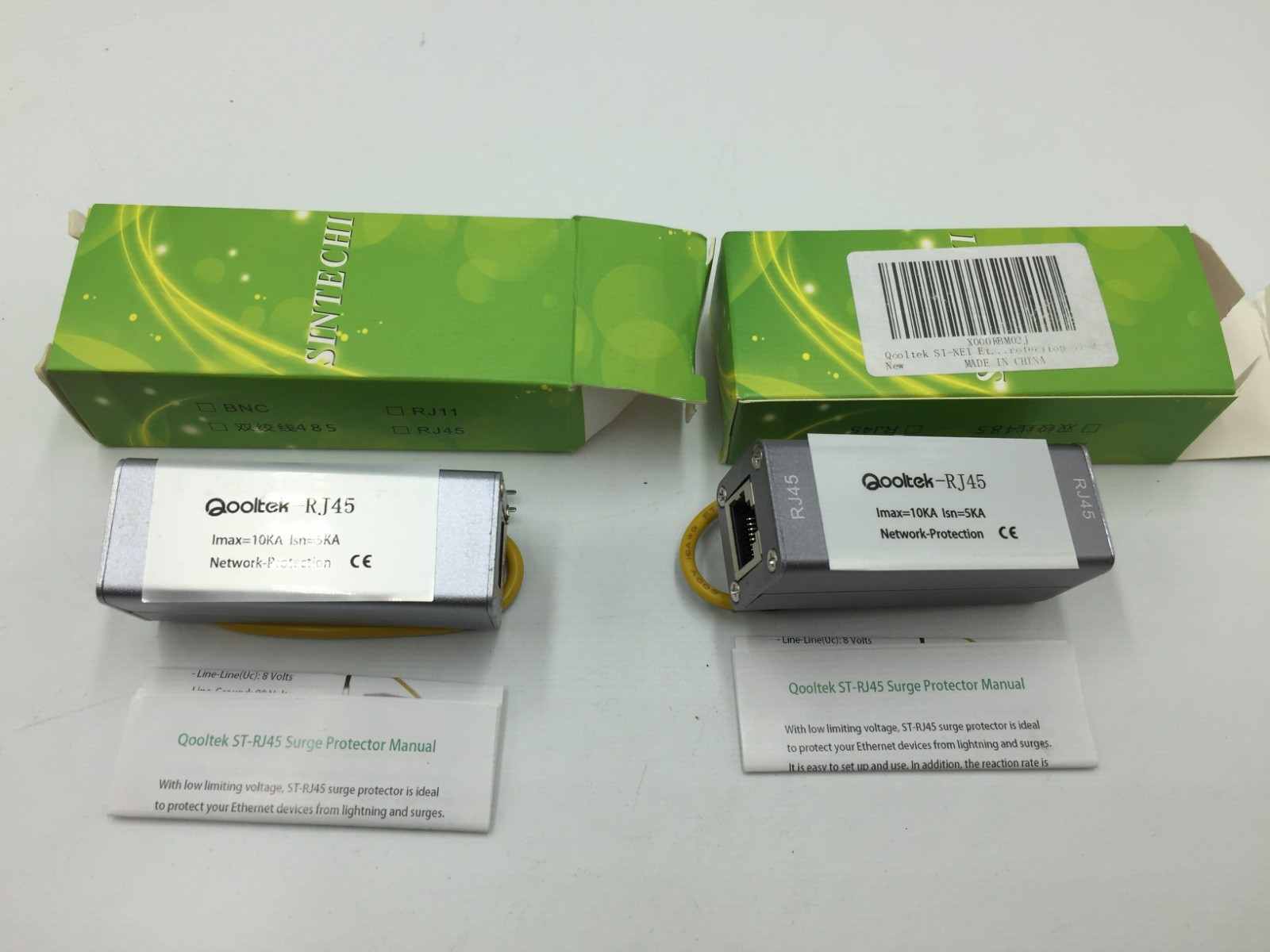 QOOLTEK ST RJ45 Surge Protector,Internet Line,2 Pc,New in Opened Box,F