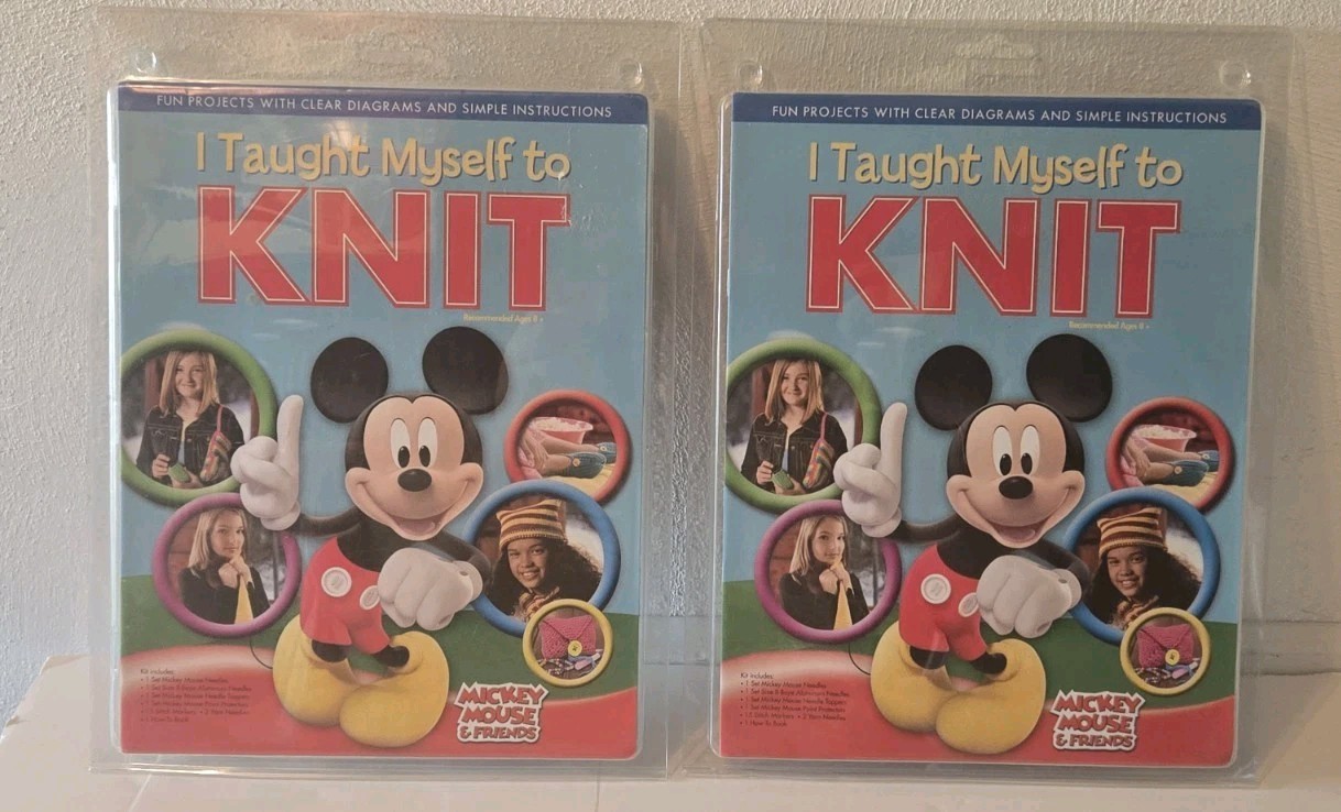 Disney Mickey Mouse & Friends I Taught Myself to Knit Knitting Kit NEW LOT of 2