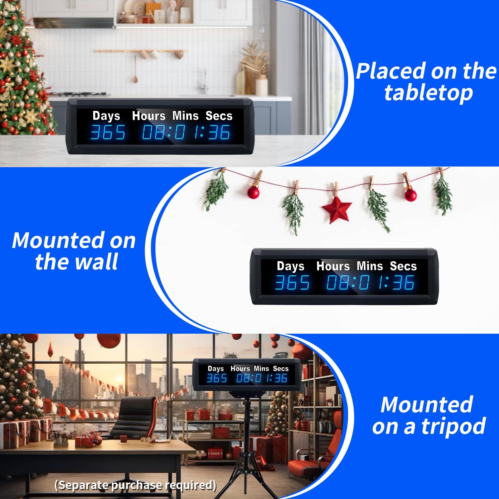 YZ Digital 999 Days Countdown Timer, Up/Count Clock with Remote, 12/24 Hour Real