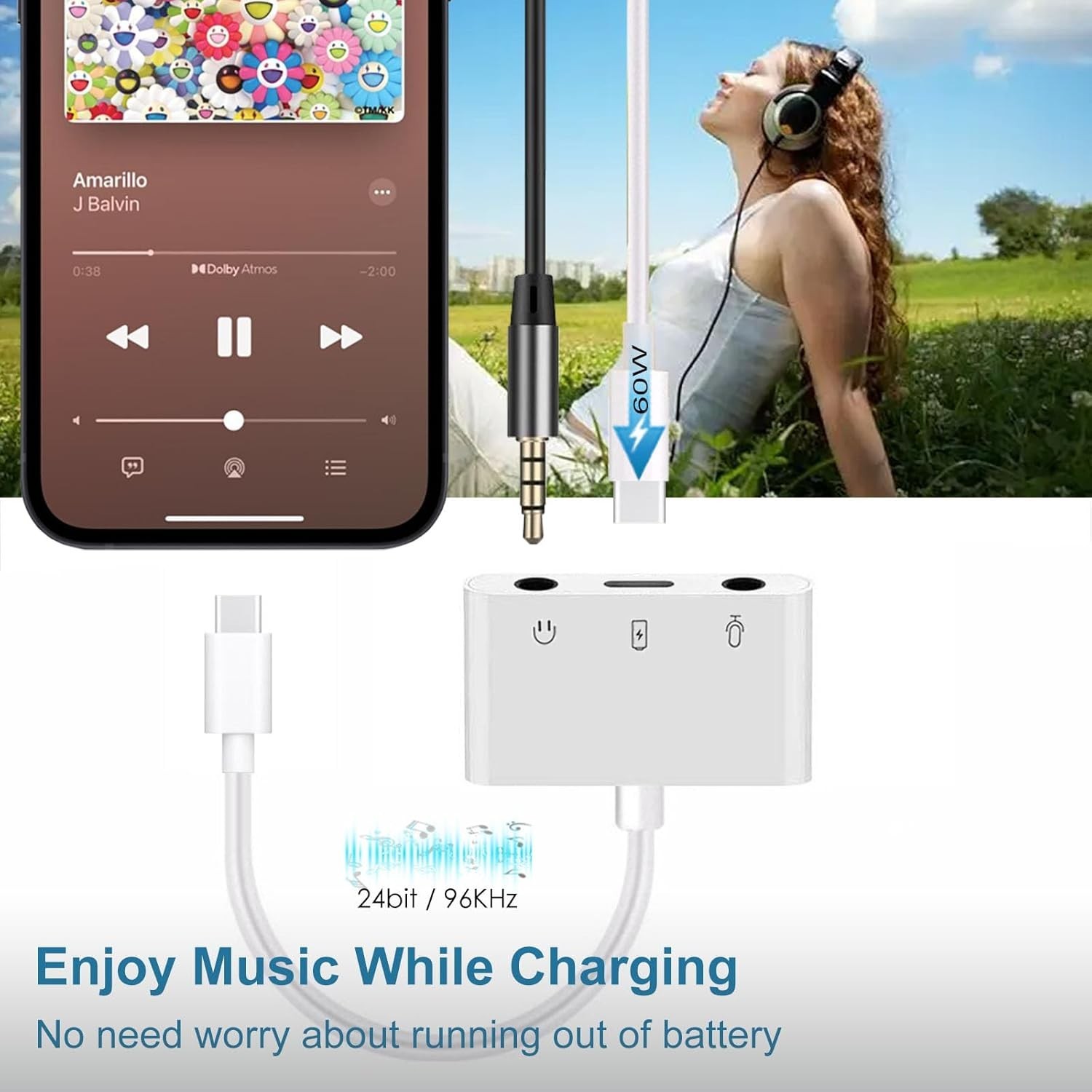 Iphone Microphone Adapter for Live-Streaming Lightening to Microphone & 3.5Mm