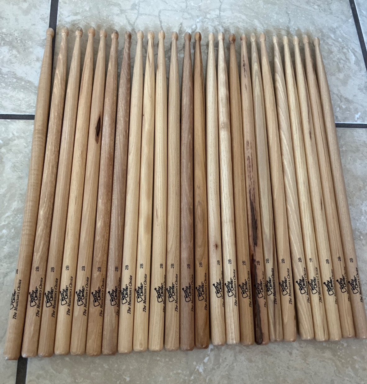 Qty 12 pairs NEW Guitar Center The Musicians Choice 2B Drum Sticks BRAND NEW