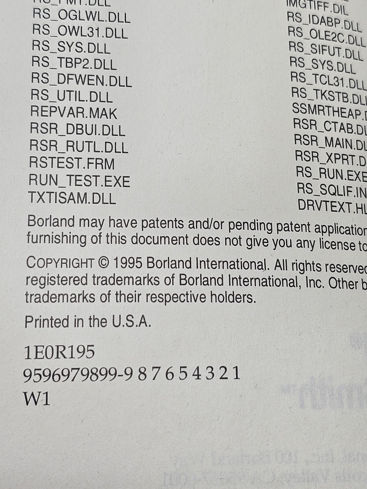 Borland Report Smith For Windows Creating Reports 2.5 Version