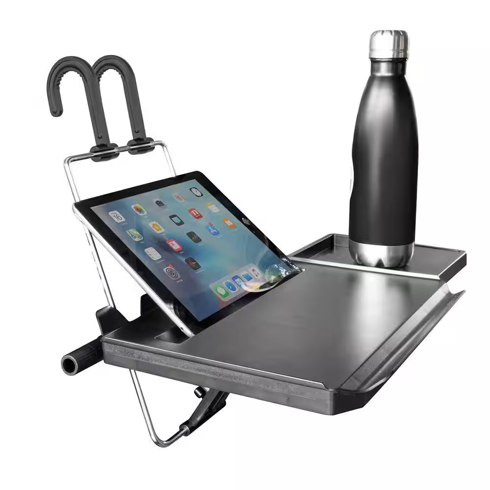 Height Adjustable Steering Wheel and Head Rest Laptop Tray