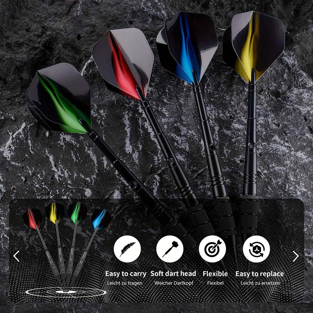 Durable 12PCS Replaceable Plastic Soft-Tip Dart Set for Dart Game Enthusiasts