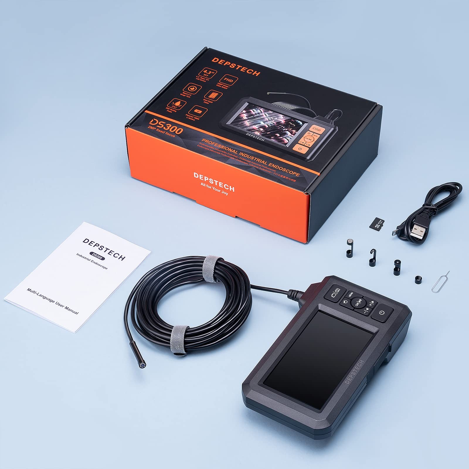 5.5mm Industrial Endoscope, 1080P Digital Borescope Inspection Camera with 4....