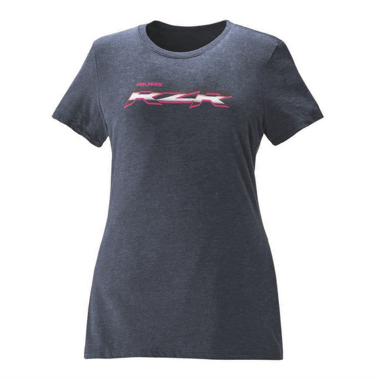 POLARIS WOMEN RZR LOGO TEE NAVY FROST LG Machine Washable Tailored Fit 286958306